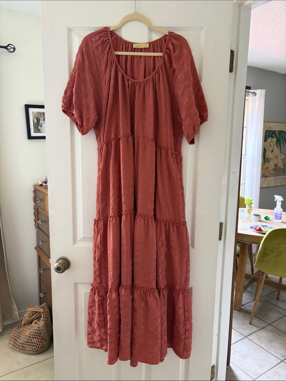 Tiered Maxi Dress in Rust — Lightweight Casual Style